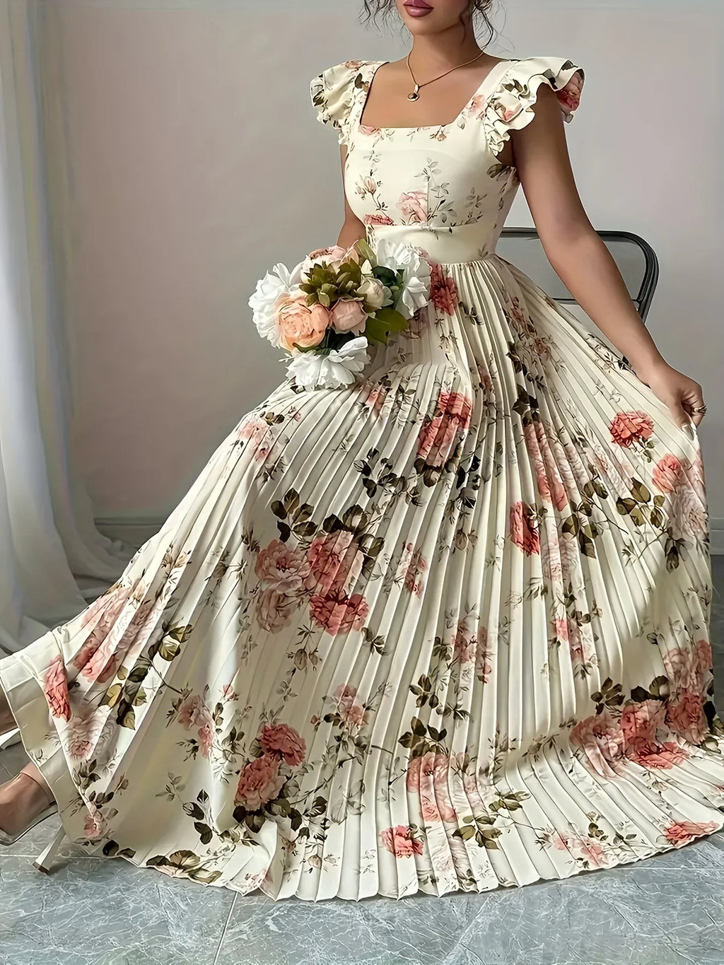 Chic Summer Floral Midi Dress